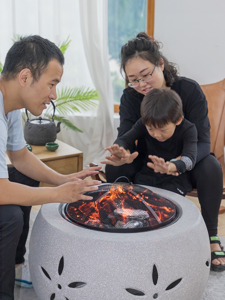 Lomo Tripod Outdoor Barbecue Grill Charcoal Barbecue Table Home Grilled Stove Indoor Heating Fire Basin Patio Grill Fire Oven