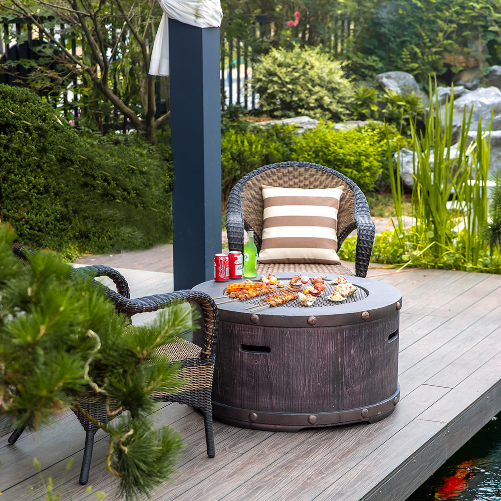 Lomoding Outdoor BBQ grill courtyard charcoal pot fire oven villa garden heating oven barbecue rack