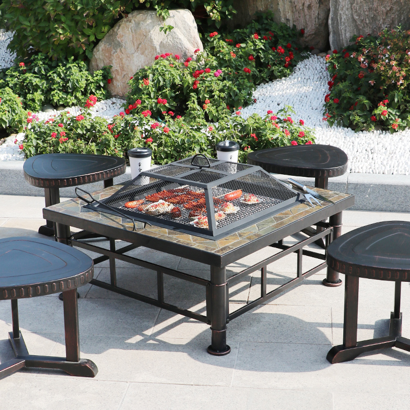 Lomo Tripod Outdoor Barbecue Oven Villa Courtyard Home Charcoal Large Number Barbecue Grill Garden Grilled Stove Heating Fire Basin