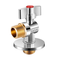 Ball core fully open large flow angle valve hot and cold water gas water heater special ball valve triangle valve switch 4 points 3504