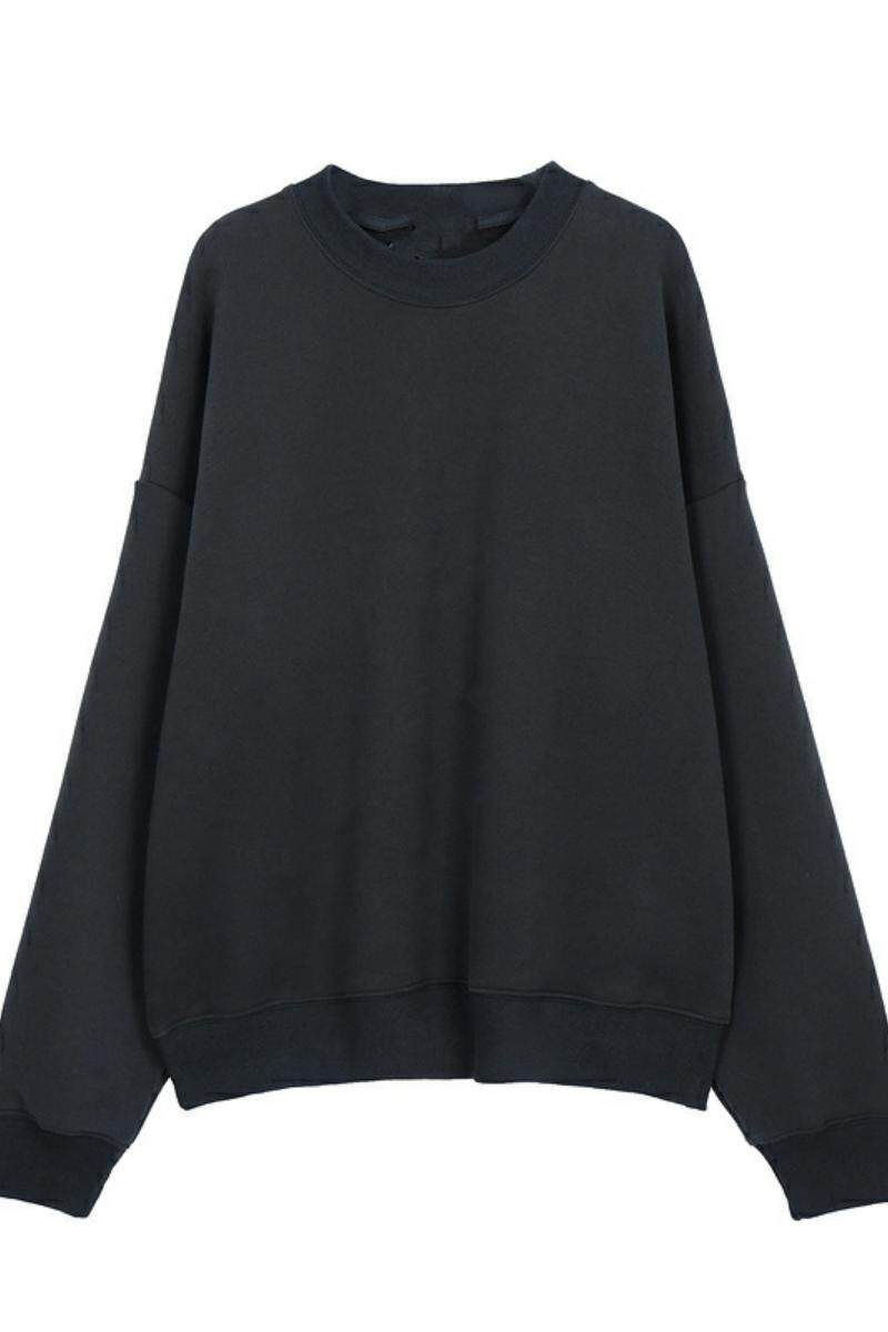 Base sweatshirt with a round collar