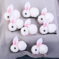 Hairpin Plush Hair Clip Gooey Hair Accessories Cute Rabbit Furry Rabbit Pair Clips Children Hanfu Head Accessories Girl Side Clips