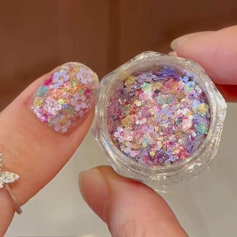 Nail Art Accessories Spring Flower Glitter Sequins Xiaohongshu Flower Trendy Nail New Style Wearable Tools Materials