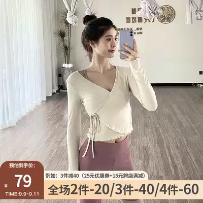 gogoyoga ruffled yoga dress women's new sports jacket running long sleeve T-shirt wear tight fitness suit