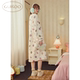 Nutshell pajamas for women winter miiiiichan series all-over printed plus velvet long-sleeved winter nightgown