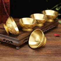 Large water supply eight auspicious Huibao brand Buddhist utensils Buddha front cup brass empty bowl seven offerings eight offerings cup great compassion water