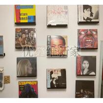 Pine wood one-piece vinyl record storage rack to store LP old records wall shelf CD rack