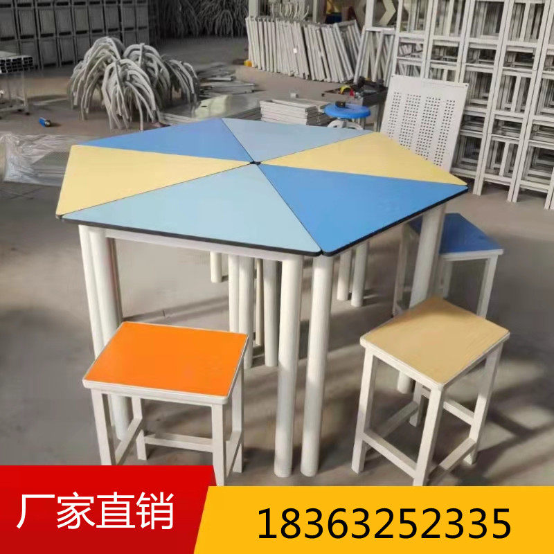 Student Colour Fine Art Painting mentored hexagonal table hexagonal table trapezoidal splicing combined strip triangular table