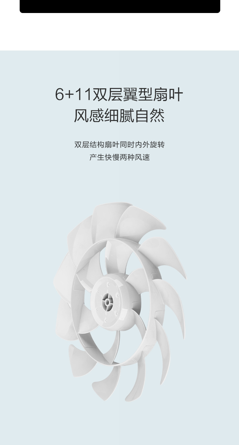 美的 布谷 9+11专利双层扇叶 落地扇 图5
