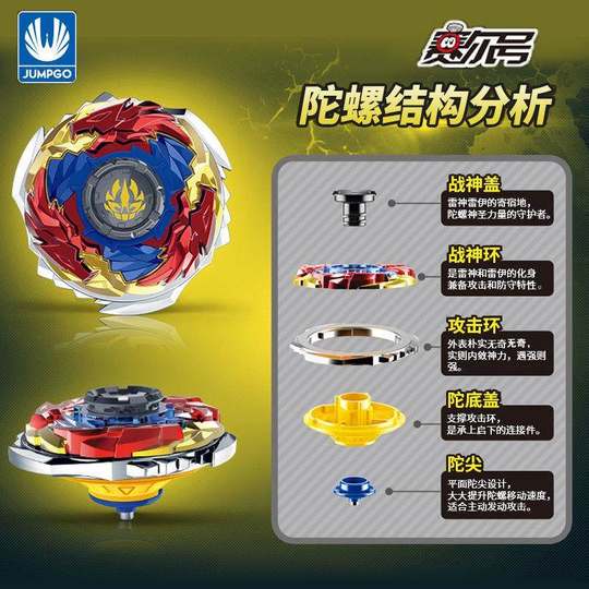 Genuine Purcell top double-layer alloy top Rey Gaia Black children's toy top