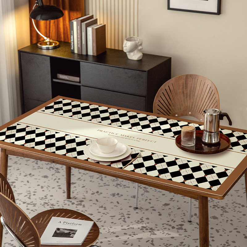 UARA (Brooklin) light luxury high-end leather table mat waterproof and oil-proof disposable tablecloth rectangular thick