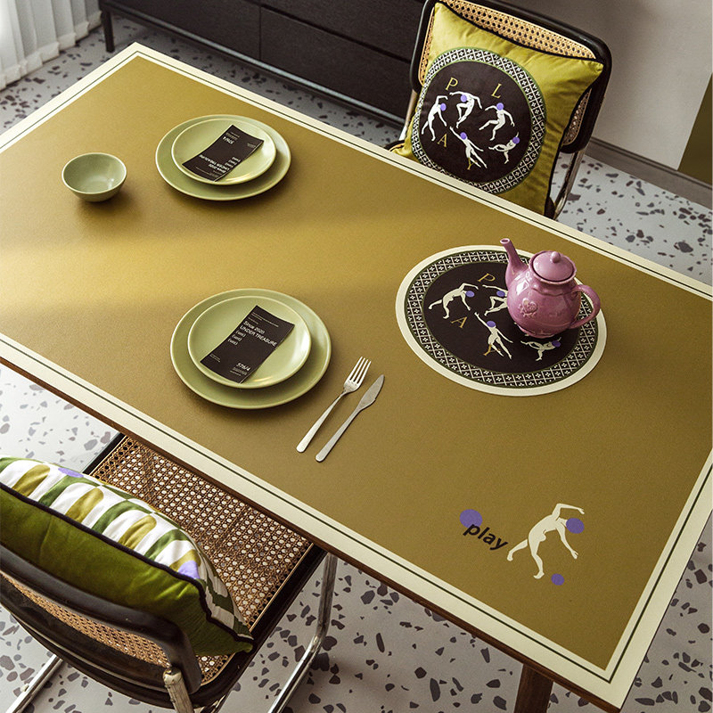 (Matisse impression) Light luxury high leather tablemat waterproof oil and oil-resistant washing in tablecloth anti - hot pvc