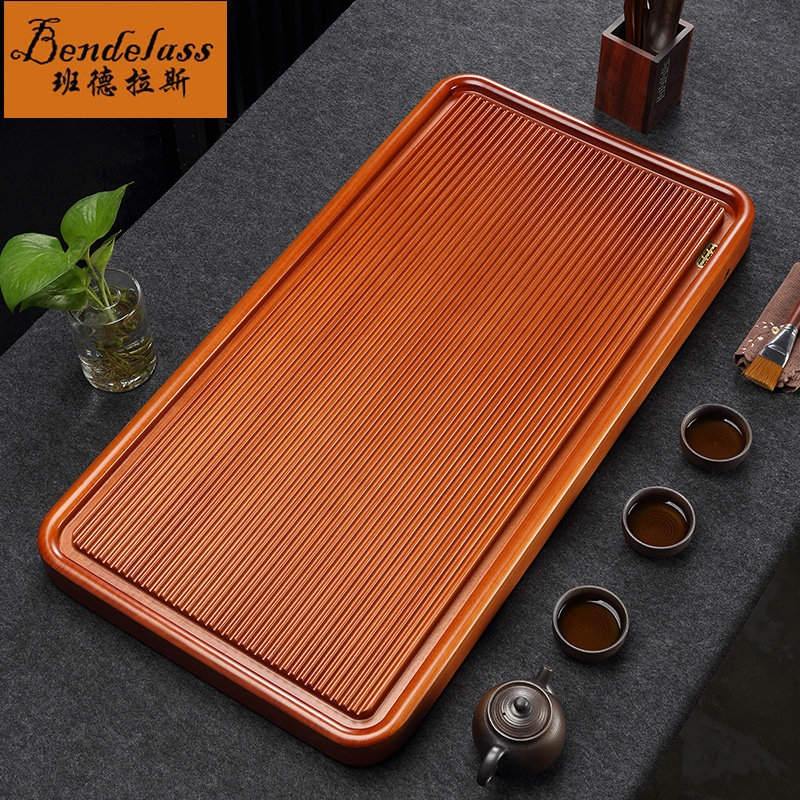 Eurostyle whole solid wood drainage tea table flower pear wood tea tray natural urginite household brief about electric wood Tea Sea