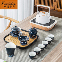 High-end household simple modern Kung Fu tea set Office living room creative palace style ceramic teacup set
