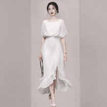 Fan-style long style Gentle Blizzard Spinnit dress Girl 2022 Summer new design Feel a little crowdsourced Temperament Womens Dress