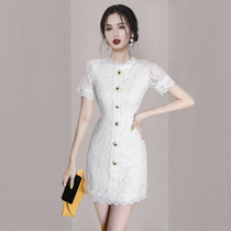 Body name Yuanyuan Temperament Lace Wrap Hip Skirt 2022 Summer New Small Balsamic Wind Women Dress High-end Fala-style Dress