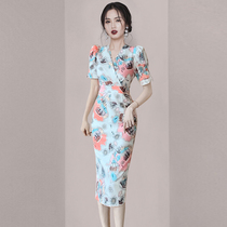 Legal Light Extravagant and Blossom Foam Sleeves Dress 2022 Summer new body Slim Temperament Famous woman dress Dresses