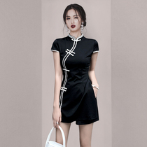 Foreign Air Fashion Famous goddess Fan suit 2022 Summer new womens improved style Qipao Skirt two sets