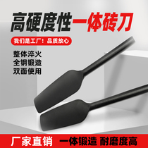 Bricklayers brick knife for wall building masonrys thickening trowel stainless steel brick cutting knife manganese steel brick wall building knife double-sided black tiger tile knife