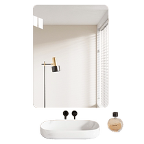 Bathroom mirror wall-mounted self-adhesive high-definition household acrylic soft mirror wall-mounted bathroom mirror free of punching full-length mirror oval