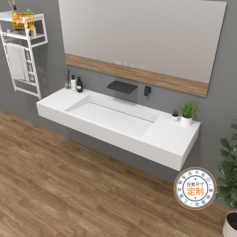 Whale wash pot integrated wall wash basin artificial stone custom art basin unlimited dimensions engineering wash basin