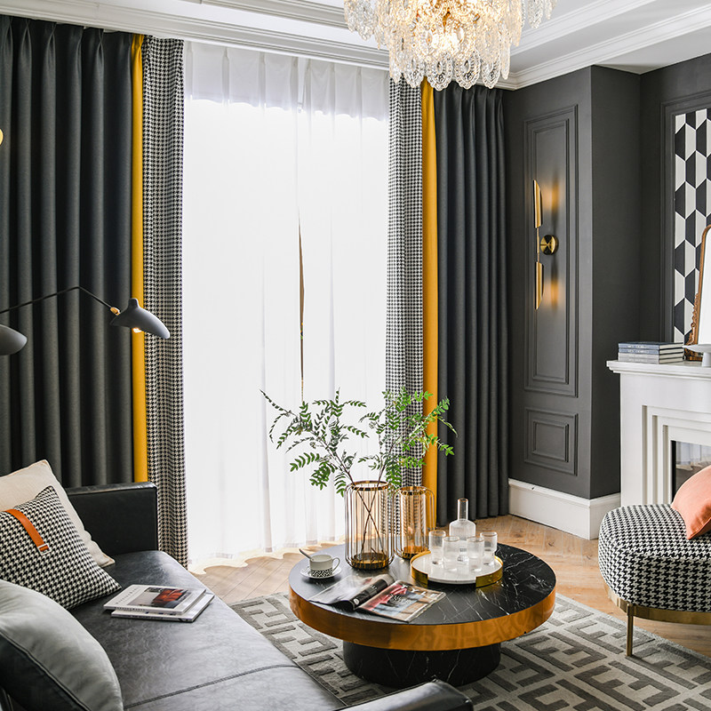 2021 New thousands of bird-style thickened all-shading curtains Bedrooms light lavish Nordic minimalist living-room sunbeds