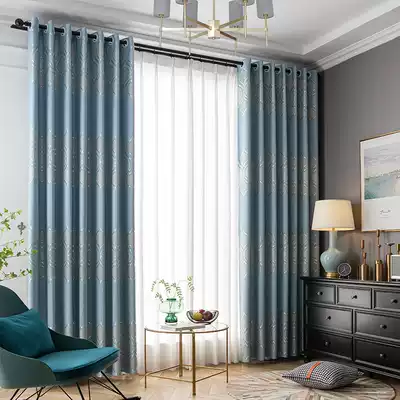 European blackout curtains 2020 new bedroom windproof window living room light luxury atmosphere sunscreen cloth customization