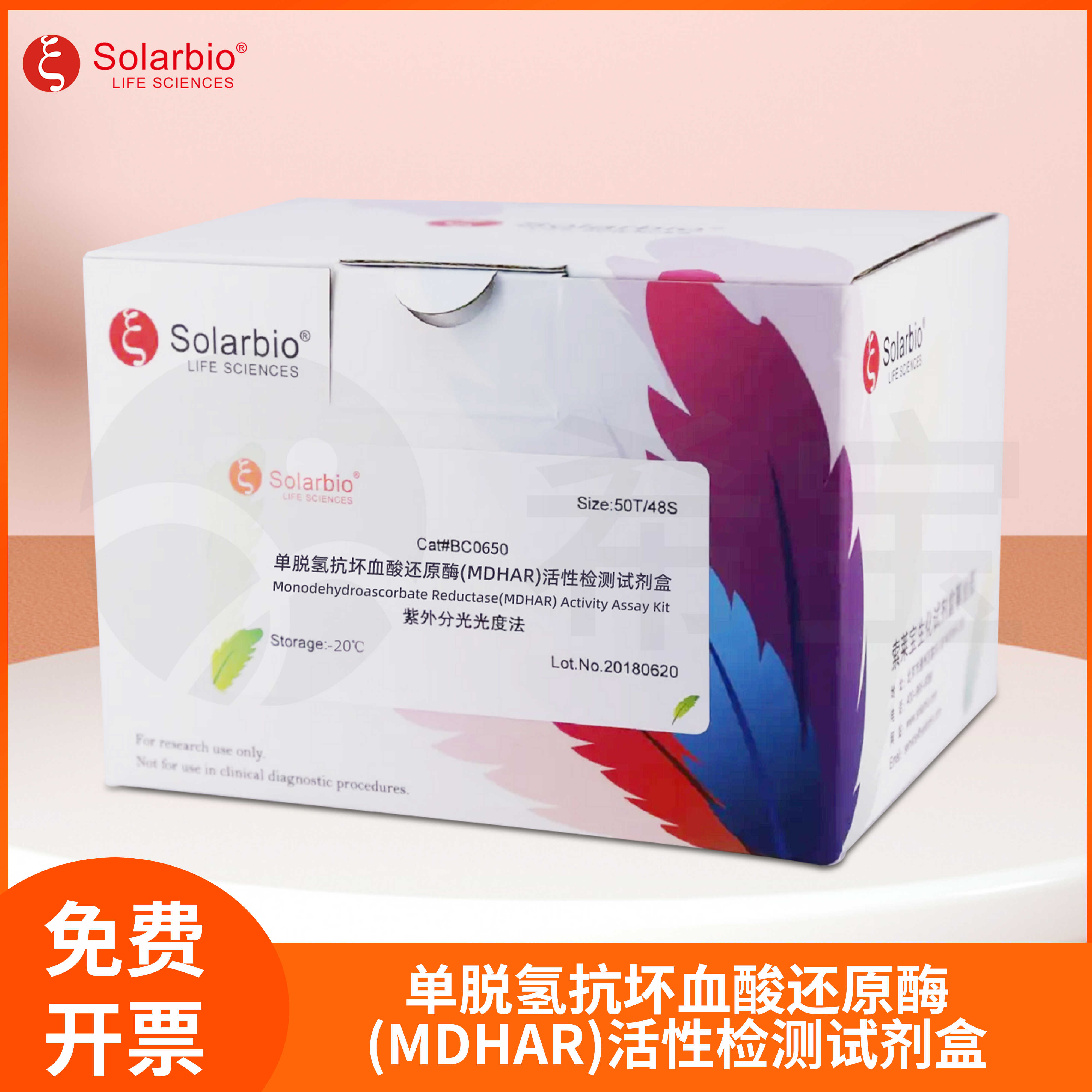 单脱氢抗坏血酸还原酶(MDHAR)活性检测试剂盒索莱宝BC0650 BC0655