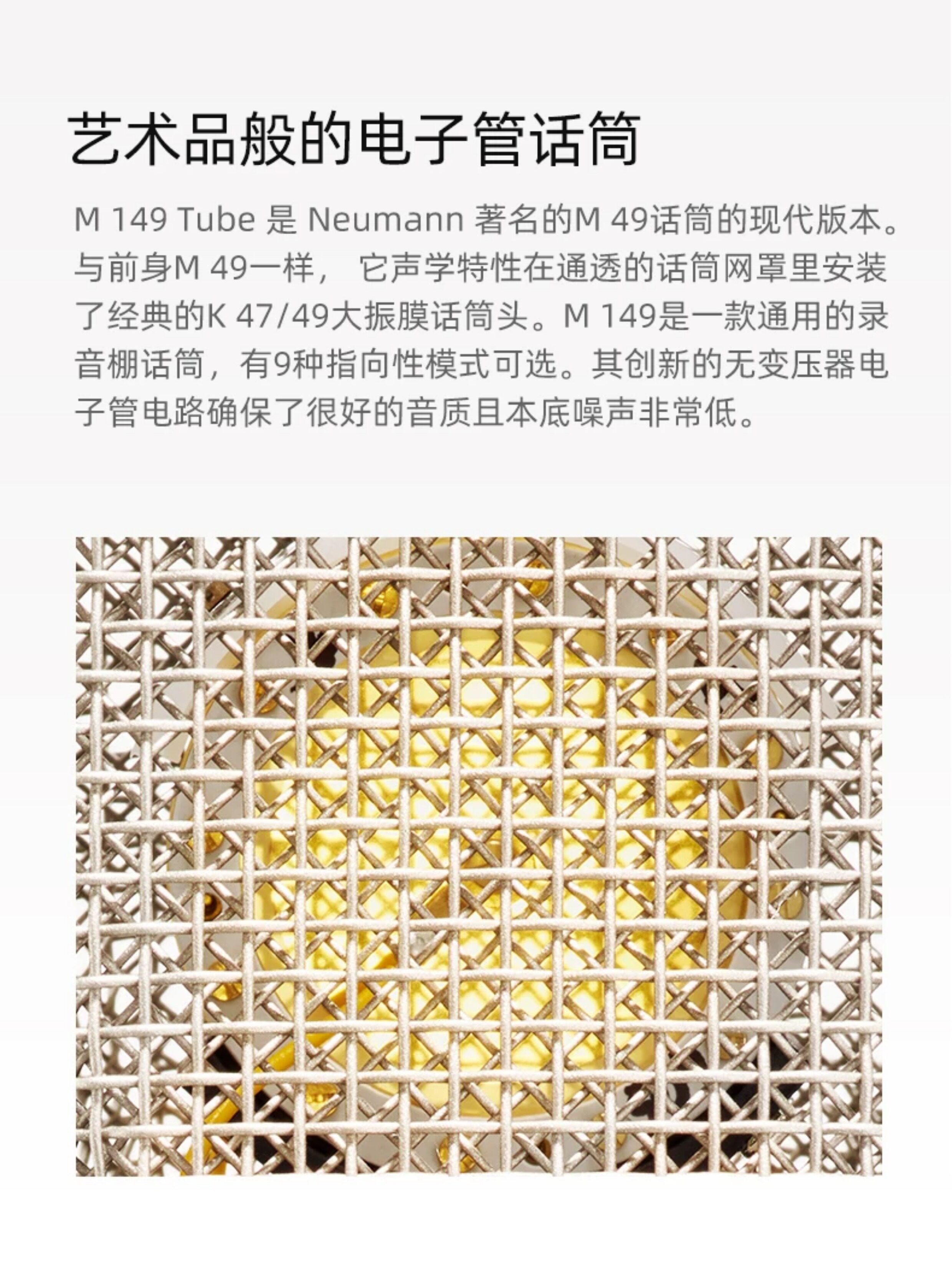 Neumann/诺音曼M149录音棚专业麦克风录音直播电子管话筒歌星同款