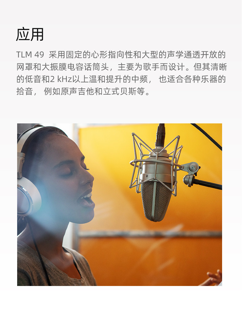 NEUMANN诺音曼TLM49专业电容麦克风录音直播话筒人声乐器拾音