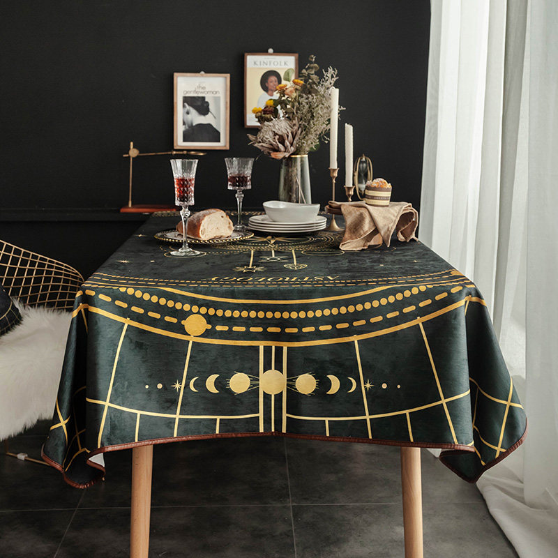 Retro Stardisc Syneille net red ins waterproof table cloth Art European style table cloth rectangular table cloth table cushion