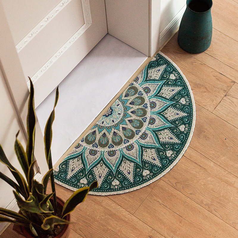 Eurostyle light and luxurious semicircle into the door silk ring ground for home dust removal easy cleaning door padded bedroom into the door anti-slip