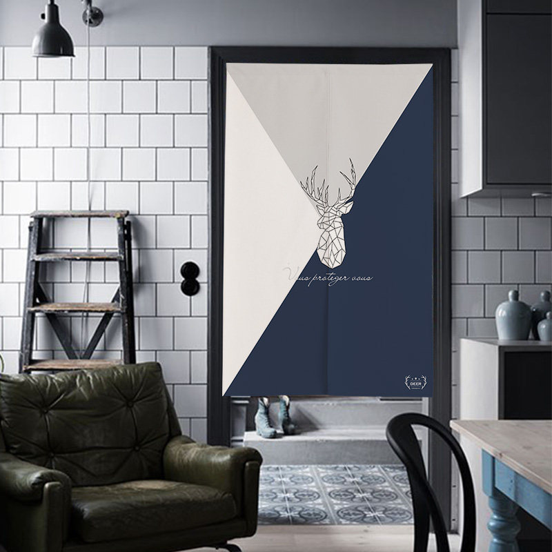 Nordic Cloth Art Cotton Numb Door Curtain Bedroom Partition Window Hanging Curtain Kitchenette Semi-Curtain Wind water curtain Decorative Wind Shield