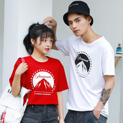 ngắn tay in vài trang phục đẹp trai hàng đầu châu Âu t-shirt của phụ nữ siêu lửa phiên bản Hàn Quốc mát mẻ cô gái của nam giới và phụ nữ váy mùa hè 2020