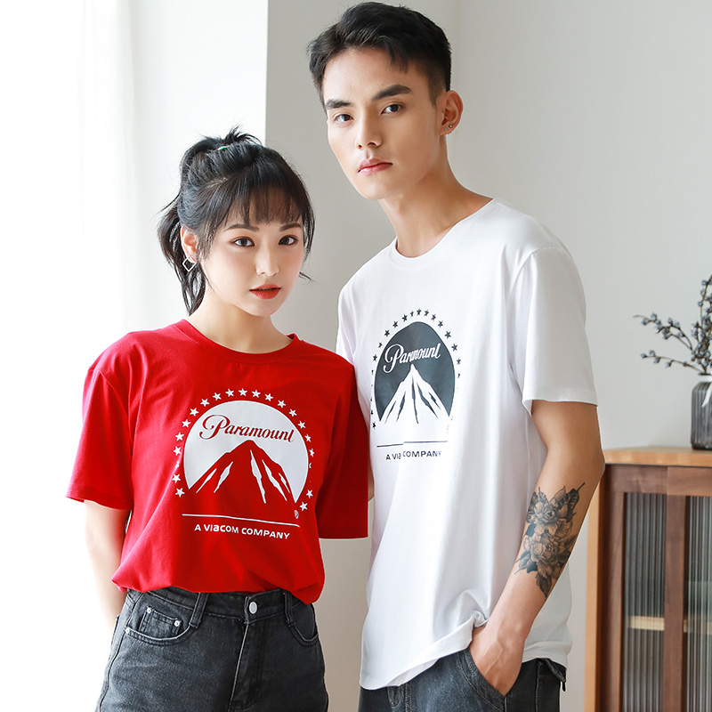 ngắn tay in vài trang phục đẹp trai hàng đầu châu Âu t-shirt của phụ nữ siêu lửa phiên bản Hàn Quốc mát mẻ cô gái của nam giới và phụ nữ váy mùa hè 2020