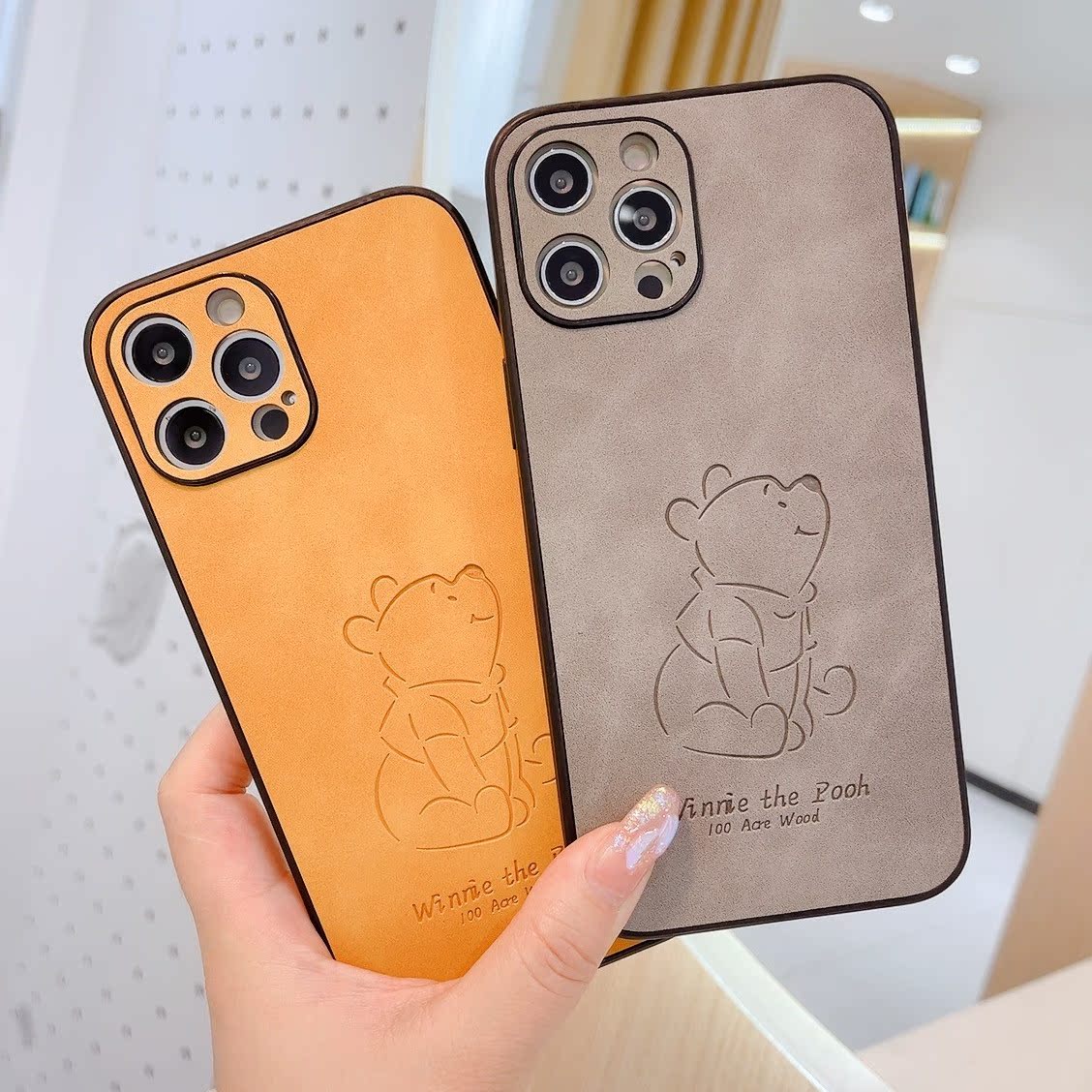 Cute Vinnie Bear Apple 14 promax mobile phone case new cartoon silicone gel for iPhone 13 couple 12