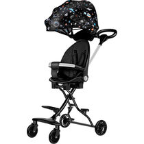 The stroller can sit in a reversible light folding one-key-folding-one-key-to-the-car Divine Instrumental hand-pushing baby cart Two-way four wheels