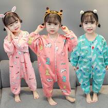 Children Spring Autumn Sleeping Bag Baby Winter Plus Suede Thickened Pure Cotton Kid Conjoined Sleeping Clothes Baby Legs Anti Kick Quilt