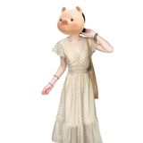 Летний гаечный ключ, корсет, длинная юбка, французский стиль, V-образный вырез, подходит для подростков