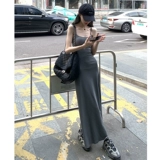 Летняя длинная юбка, французский стиль, эффект подтяжки, подходит для подростков, премиум класс, облегающий крой, с акцентом на бедрах