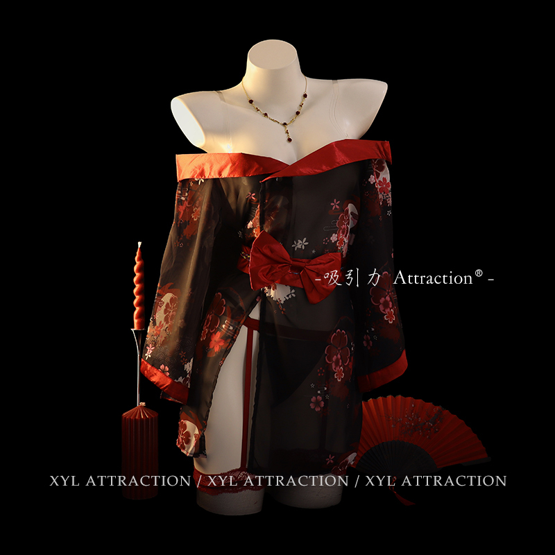 Attractive and Seductive Japanese-Style Kimono Cosplay Outfit, Sexy Date Outfit, Erotic Uniform, Qqny Lingerie