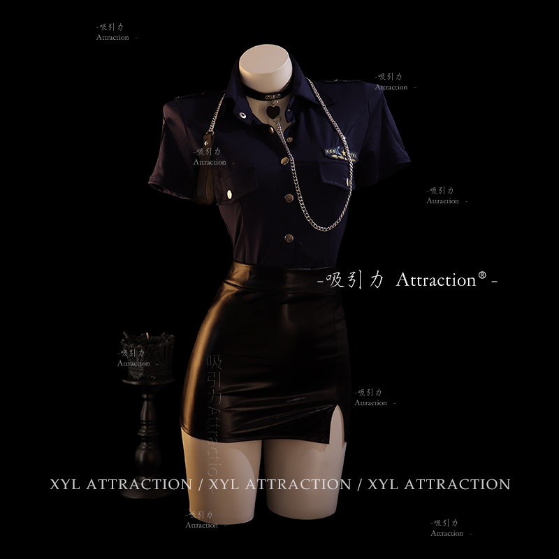 Attractive "Arrest Order" Halloween Sexy Flight Attendant Cosplay Costume Mood-Enhancing Fun Outfit Qqny Lingerie