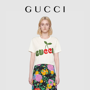 [新品]GUCCI古驰Gucci樱桃印花棉质T恤