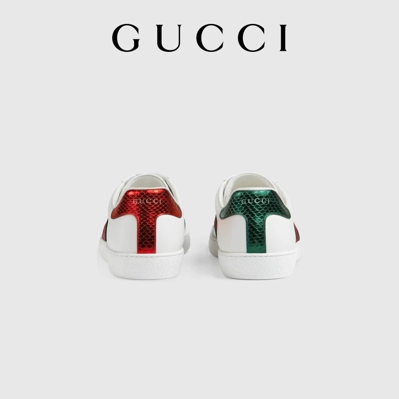 Gucci, спортивные белые туфли, с вышивкой