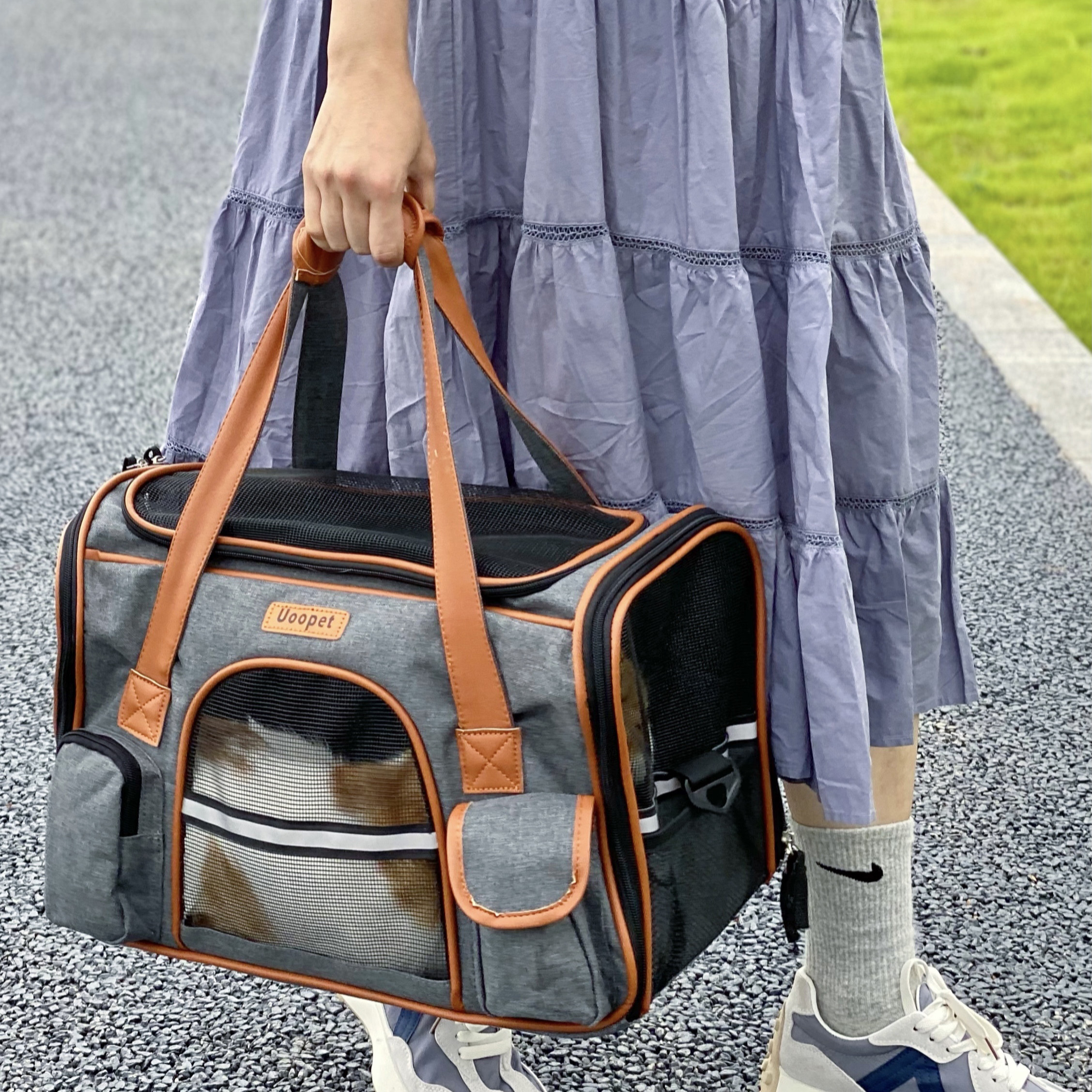 Large cat bag portable outing portable breathable pet bag dog cat supplies messenger cat backpack outing