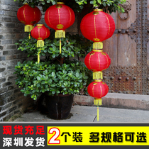 Wire lantern chandelier Chinese style brushed small lantern Outdoor waterproof hanging decoration Hanging folding round lamp dragon