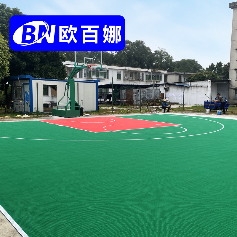 O 100 Na Badminton Tennis Court Assembly Floor Outdoor Runways Sports Floor School Playground Suspended Floor