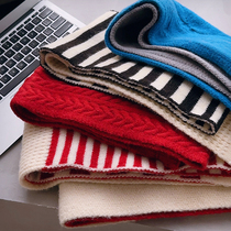New Years Red Scarf Korean Style Versatile Childrens Winter Soft Knitted Arctic Velvet Fashionable Korean Style Scarf Trendy Boys