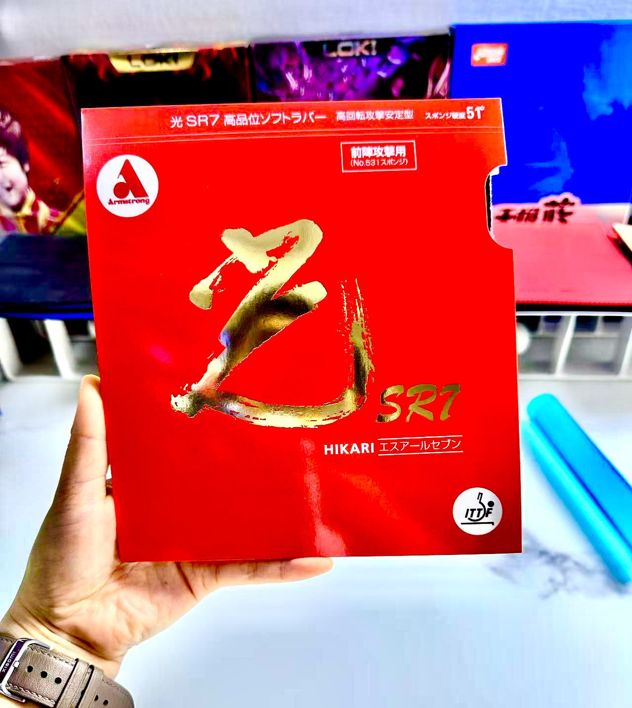 アースライト SR7 卓球ラバー、粘着性のある裏ソフトラバー、マイクロ粘着性表面、オイル不要