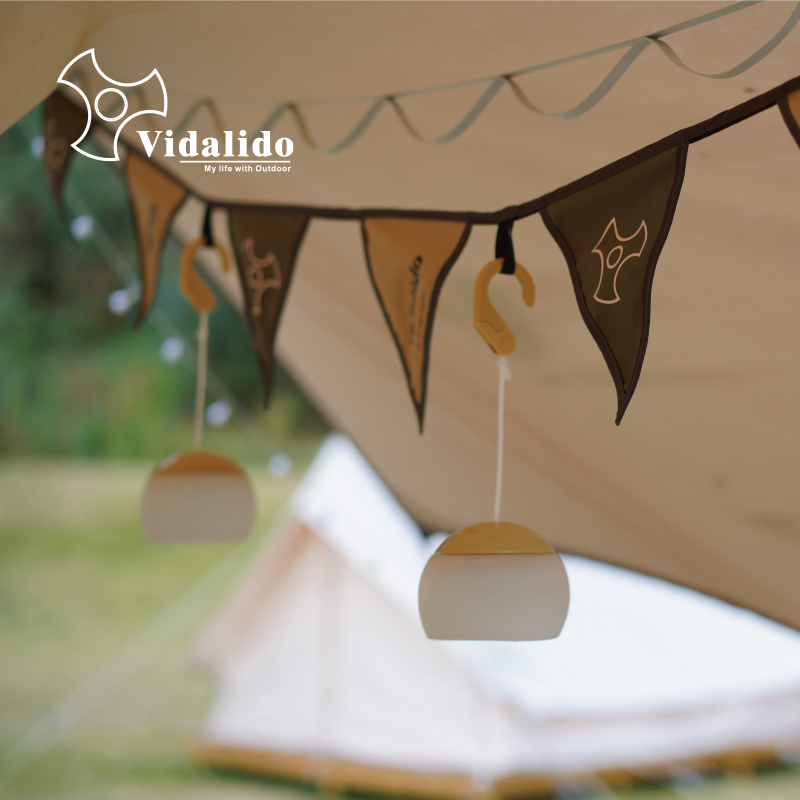 Vidalido outdoor decoration multifunctional hanging light rope triangle flag canopy lanyard logo camp atmosphere flag